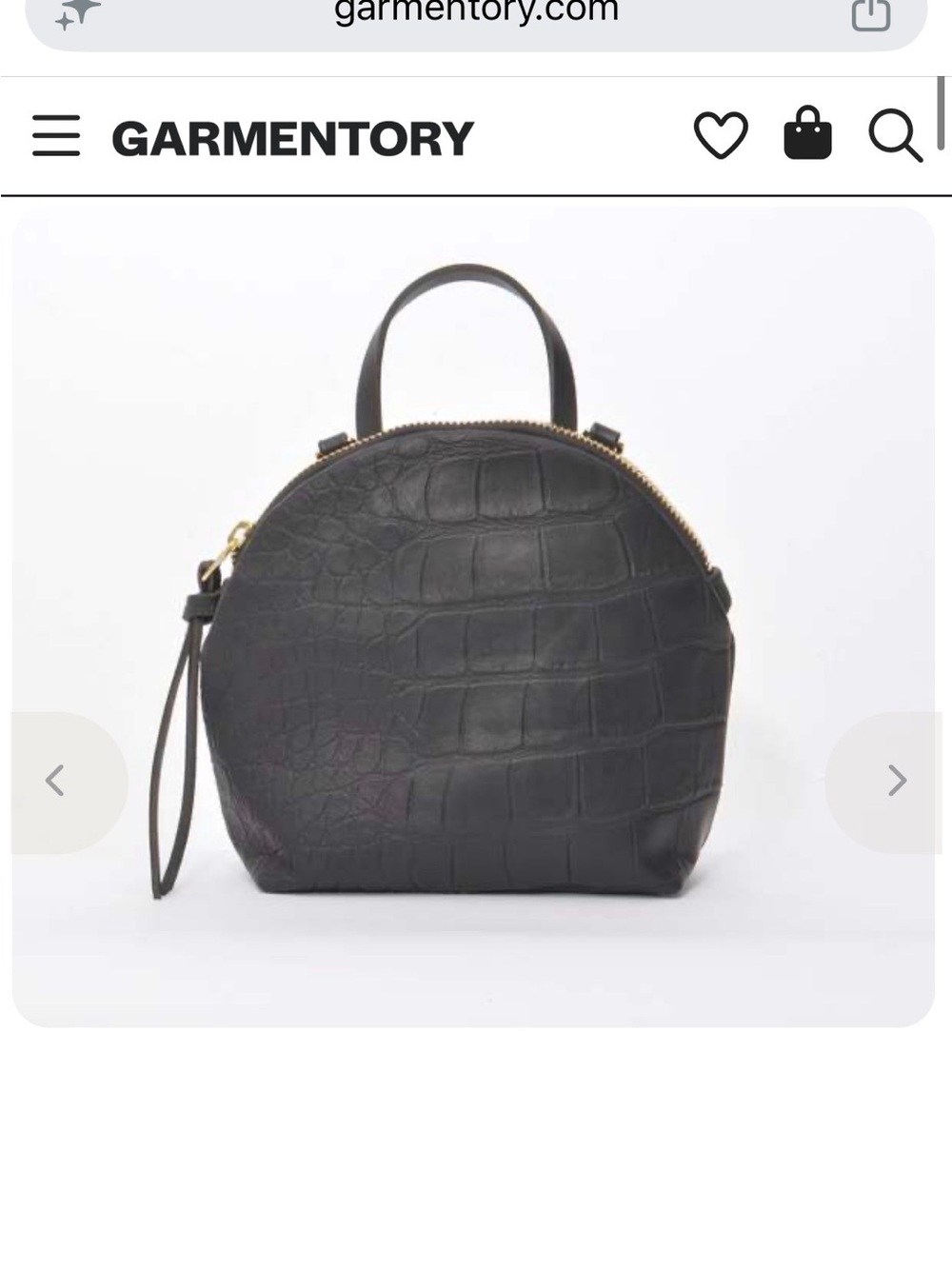Eleven Thirty Anni Mini Black Croc-Embossed Leather Crossbody Bag